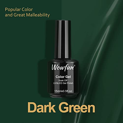 Wowfun Gel Nail Polish Gel Polish 1Pcs Gel Nail Polish Nail Polish 15Ml Soak Off Christmas Gift For Women Long Lasting Salon Home Diy (Dark Green) #TOP1
