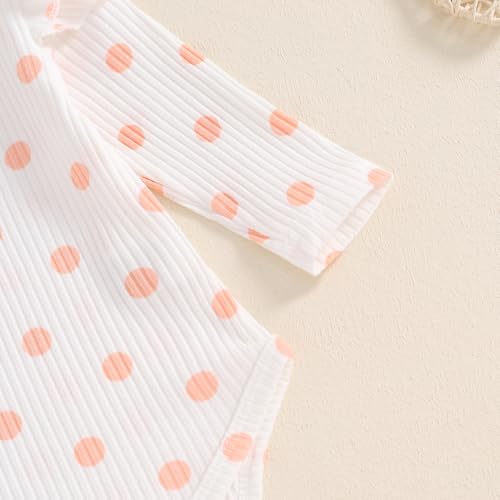 Infant Baby Girls Fall Winter Clothes Knit Long Sleeve Polka Dots Printed Romper Pants Set 3PCS Newborn Outfits4