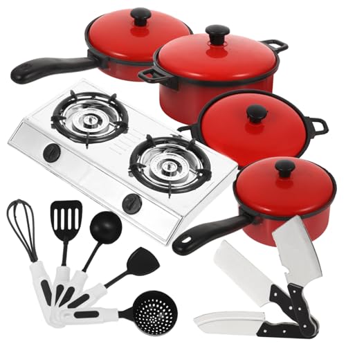 SUPVOX Giocattolo da Cucina per Bambini in Plastica Ecologica Set di Pentole e Stoviglie Utensili Gioco di Ruolo Stimola Coordinazione Occhio-Mano Gioco Educativo