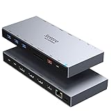 Docking Station USB C, Dock USB C avec Double HDMI et Port Display, USB-C vers Ethernet RJ45/Audio/Type C PD 100W/5 Ports USB/SD et Micro SD, Station d’Accueil 15 en 1 pour MacBook Dell XPS 13/15