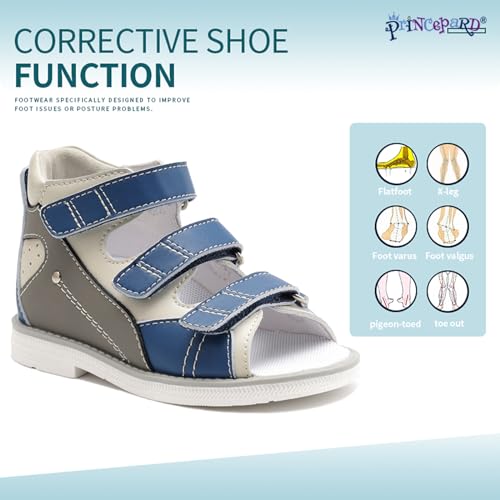 princepard Toddlers Orthopedic Sandals with Arch Support,Low-top Supportive SMO Shoes2
