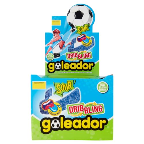 Goleador Dribbling Blu, Caramelos gomosos sabor frambuesa ácida
