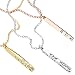 Dainty 4 Sided Vertical Bar Necklace Initial necklace Personalized Name necklace Bridesmaid Gifts Mother's Day Gifts - D4BN