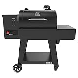 Oakford Premium 27' Wi-fi Wood Pellet Grill with Side Shelf, 791 SQ In Cast Iron Grates, Heavy Duty Pellet Smoker Grill with Bluetooth Connectivity for Smoking, Grilling, Braising and More - 910-05002