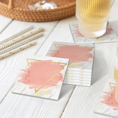 Dessous de verre céramique absorbant or rose support table basse dessous de verre - 8