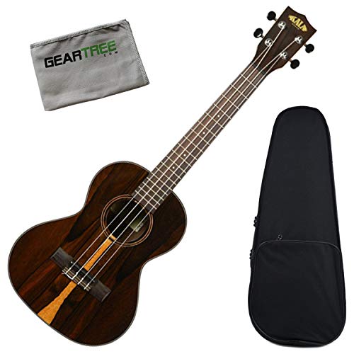 Kala KA-ZCT-T Tenor Gloss Ziricote Ukulele Bundle w/Case and Cloth