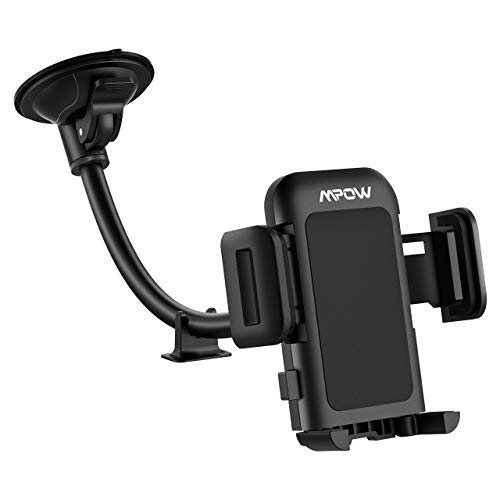 Mpow Car Phone Mount Windshield Car Phone Holder with Upgrated Suction Cup and Extra Dashboard Base Long Arm Car Cradle Compatible with iPhone Xs MAX,XS,XR,X,8,7,7P, Galaxy S10/S9/S8, Moto, Nokia, LG