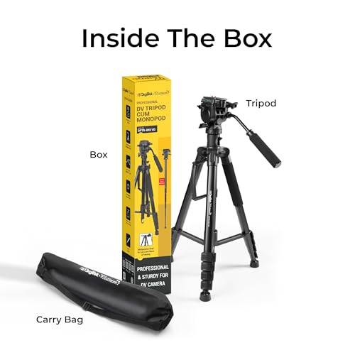 Image of DIGITEK (DPTR 895VD) 195 CM Tripod Cum Monopod with Aluminum Alloy & Multipurpose Head, 3-Way Head, Lightweight 590MM Folded with Carry Bag, Max Load 5Kg, Ideal for DSLR, DV Camera's