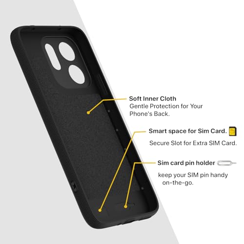 Image of Pikkme Back Cover for Vivo V70 5G Camera Protection 3D Hexa Cube Design Silicone Protective Bumper Case (Black)