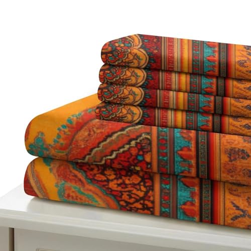 Parure de lit motifs bohèmes 135x200cm housse de couette textile léger - 7