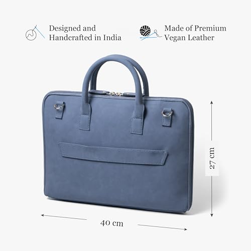 Image of Bellblock Sleek Messenger Laptop Bags For Men /Women Office Use | Travel Friendly With Luggage Strap | Office Bag For Man /Woman | Cotton Canvas | Olive Green (Upto 14 Inch)