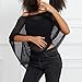 Raruxxin Women Sheer Poncho Top Sexy Y2k Sheer Crochet Off Shoulder Asymmetric Loose Knit Shrug Shawl Summer Beach Cover Ups