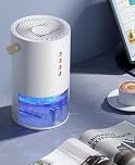 Portable smart dehumidifier with a 1.3-litre water tank, ultra-quiet 48dB, suitable for bedroom wardrobes, negative ion mode. (white)