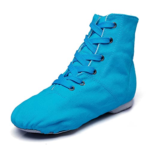 Image of MSMAX Womens Jazz Dance Boots Lace Up High Top Character Shoes for Women - Split Sole Ankle Boots for Jazz, Theater, Stage Performance & Costume