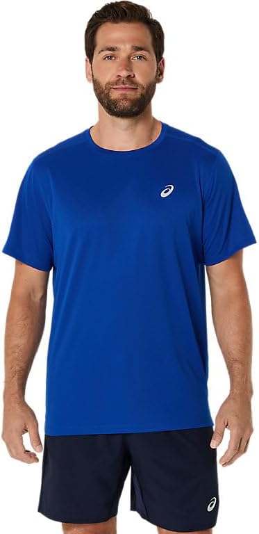 ASICS Men's SILVER Short Sleeve TOP Running Apparel
