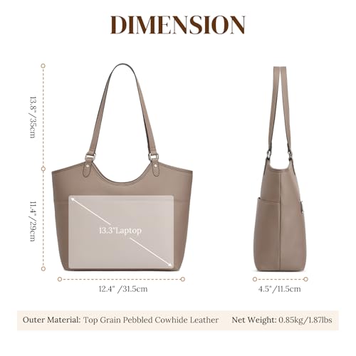 Bolso Tote de cuero para mujer para trabajo y viaje miniatura 5