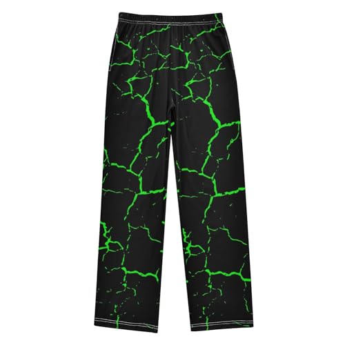 ZZXXB Green Lightning Boys Long Pants Soft Trousers Elastic Waist Kids Lounge Bottoms with Pockets S-XL