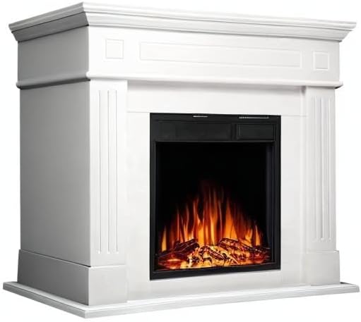 R.W.FLAME 43” Electric Fireplace Mantel Wooden Surround Firebox