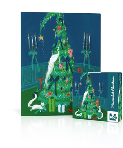 New York Puzzle Company - Janet Hill Maximalist Christmas Mini - 100 Piece Jigsaw Puzzle for Adults by Janet Hill