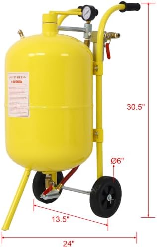 10Gal Pot Sandblaster, 125 Psi Pressure Sand Blasting Complete Kit for Paint, Stain, Rust Removal and Special Surface Treatment of Material