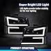 PIT66 LED DRL Headlight Assembly Compatible with Chevy Silverado 1500 2500 3500 HD Model 2003-2006 Fit Avalanche 1500 2500(Fit No Cladding only) Headlamps Smoky Lens Black Housing Clear Reflector