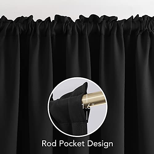 Deconovo Blackout Curtains 63 Inch Long, Black Curtains For Bedroom, Thermal Insulated Window Curtains For Living Room - 42W X 63L Inch, Black, Set Of 2 #TOP1