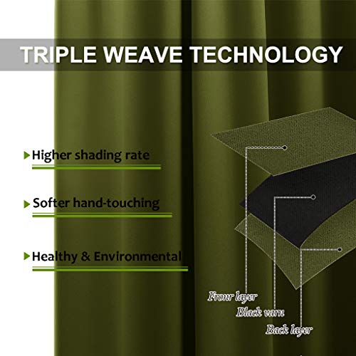 image for NICETOWN Window Curtains Blackout Drapes - Thermal Insulated Solid Rod