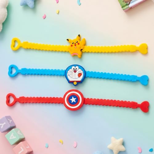 Image of CraftVatika Set of 3 Rakhi for Kids Brother, Rakhi Set for Brother Boys Girls Baby Kids, Cartoon Designer rakhis for Children, Rakshabandhan Combo with Greeting Card Tilakk, Raksha Sutra for Child