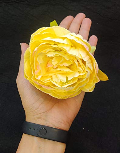 Image of SATYAM KRAFT 6 Pcs Artificial Fake Fabric Head Rose Flowers for Home Decoration, Gift, Christmas, Mandir Pooja Table, Cake Decor, Bouquet Making, Backdrop (Peach, 8 cm)(Fabric)