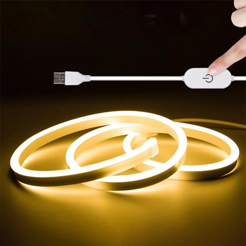 Image of 3.28FT Warm Neon Light Strip, 5V USB Led Strip Lights with Touch Controller, Flexible Neon Rope Lights for Bedroom, Party, Home Decor