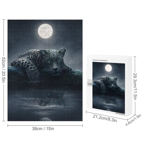 Rompecabezas para adultos de 500 piezas Moonlit Jaguar 2, regalo de cumpleaños y Navidad 2