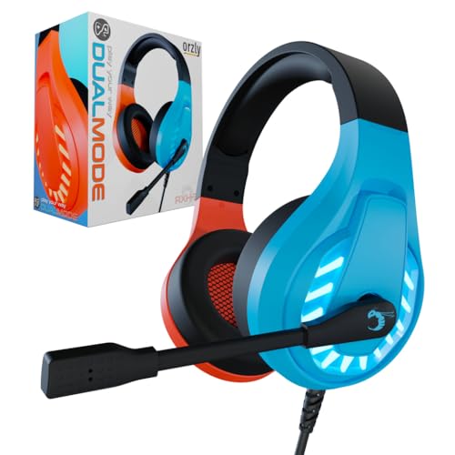 Orzly Casque de Jeu pour PC et Consoles de Jeu PS5, PS4, Xbox Series X | S, Xbox One, Nintendo Switch et Google Stadia Son stéréo avec Micro antibruit – RXH-30 Tanami Edition