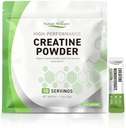 Creatine Monohydrate Powder Travel Packs, 5000mg Micronized Pure Creatine for Men & Women Muscle Growth & Energy, On-The-Go Creatine, Sugar-Free, Vegan, Unflavored (10 Servings)