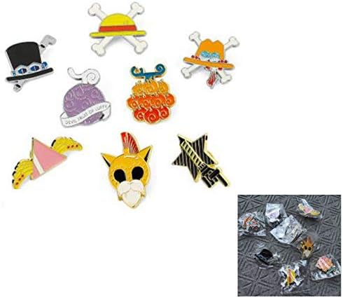 Amazon バッジ Onepiece ワンピース 悪魔の実 海賊旗 ルフィ サボ エース 麦わら メラメラの実 ゴムゴムの実 セット ラペルビン ブローチ おもちゃ おもちゃ