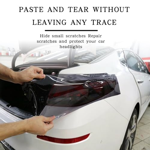 120x30cm Scheinwerfer Folie,Tönungsfolie Auto,Schwarz AutoFolie,Selbstklebende Scheinwerfer Taillights Tönung Vinyl Film,Transparent Tönungsfolie für Auto Rücklichter Nebellichter