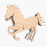 10x Pferd Glück Tier blank Form Holz Basteln Bemalen Aufhängen Dekoration (X3) - 2