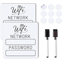 2PCS 6x6in WiFi Password Sign for Home & Guests WiFi Magnet for Fridge with Magnetic Dry Erase Marker Guest WiFi Password Sign for Business Reusable WiFi Password Board with Adhesive Pads
