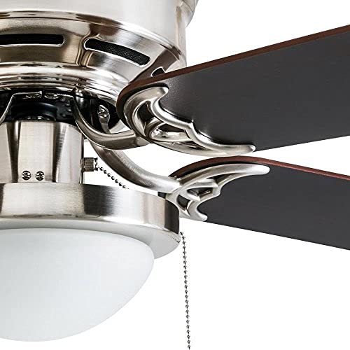 Harbor Breeze Armitage 52-In Brushed Nickel Indoor Flush Mount Ceiling Fan With Light Kit #TOP2