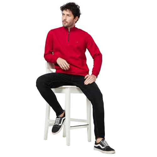 Image of Spykar Blended High Neck Full Sleeve Sweatshirt for Men