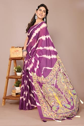 Image of MIRCHI FASHION Saree for Woman Chiffon Shibori Printed | Lightweight Regular Use and Professional Office Sari with Blouse Piece