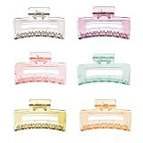 2023 New Jelly Hair Clips,Acrylic Black Hair Clips，Wonderful Gift,Strong Hold Claw Hair Clips for W