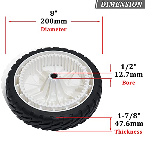 CheeMuii 119-0311 Lawn Mower Wheel 2 Pcs 8" Push Mower Front Drive Wheels by CheeMuii - Used condition - Image 2