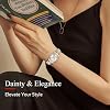 Gold Womens Watch Set, 18K Gold Plated Bangle Bracelets Ring for Women, Dainty Ladies Wrist Waterproof Analog Watch with Luminous, Valentine Anniversary Birthday Gifts for Women