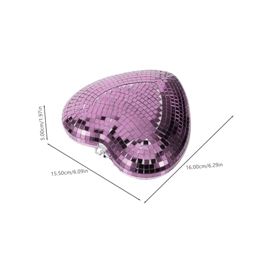 Bola de disco colgante en forma de corazón rosa con espejo reflectante para decoración de fiesta miniatura 2
