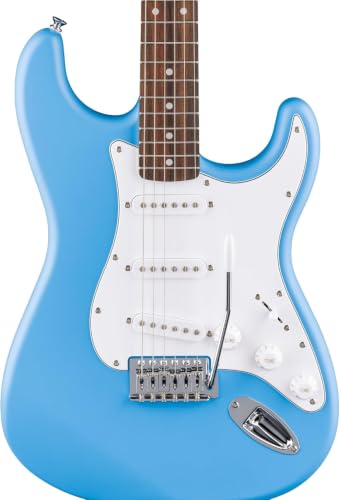 Image of Fender Squier Stratocaster Electric Guitar, Beginner Guitar, with 2-Year Warranty, Includes Free Lessons, California Blue with Matte Finish