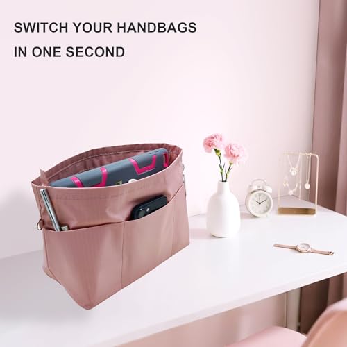 Image of Handbag Tote Purse Organizer Insert, Small, Pink