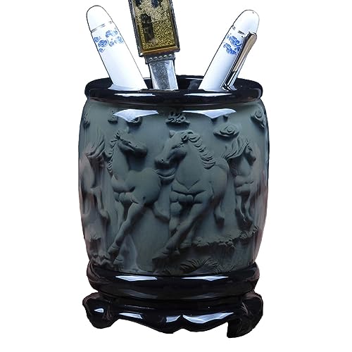 Porte-stylo rotatif vintage grand seau de rangement pour bureau