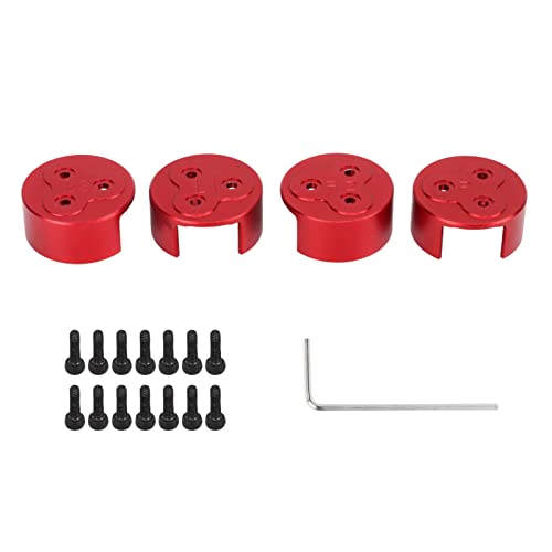 Oumefar 4Pcs Drone Engine Motor Cover Cap, 0.9x0.9x0.4in Aluminum Alloy Dustproof Motor Cover for DJI Avata, with 14Pcs Screw and Wrench(Red) Model Toys