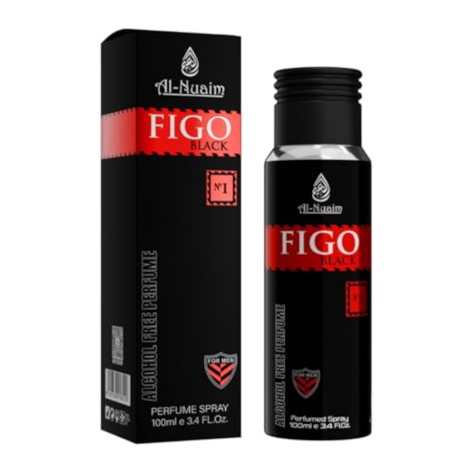 100ML Figo Black Perfume Spray, Alcohol-Free