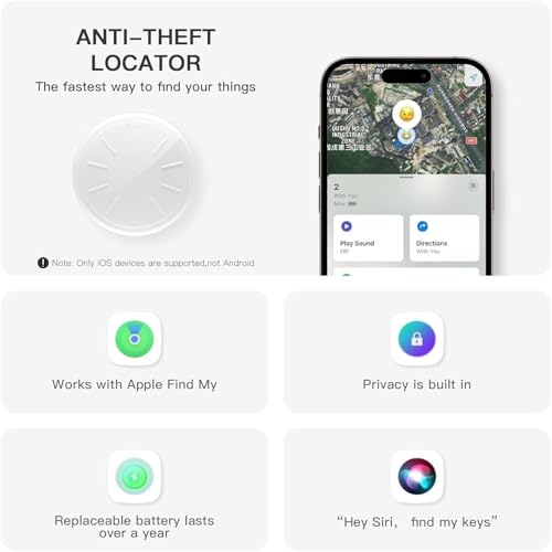 Image of Car GPS Tracking Device for Vehicles,Cars etc,2PCS Real Time Mini Hidden Car GPS Tracker for Vehicles with Waterproof Case, Vehicles Tracker Works with Find My (iOS Only), No Monthly Fee